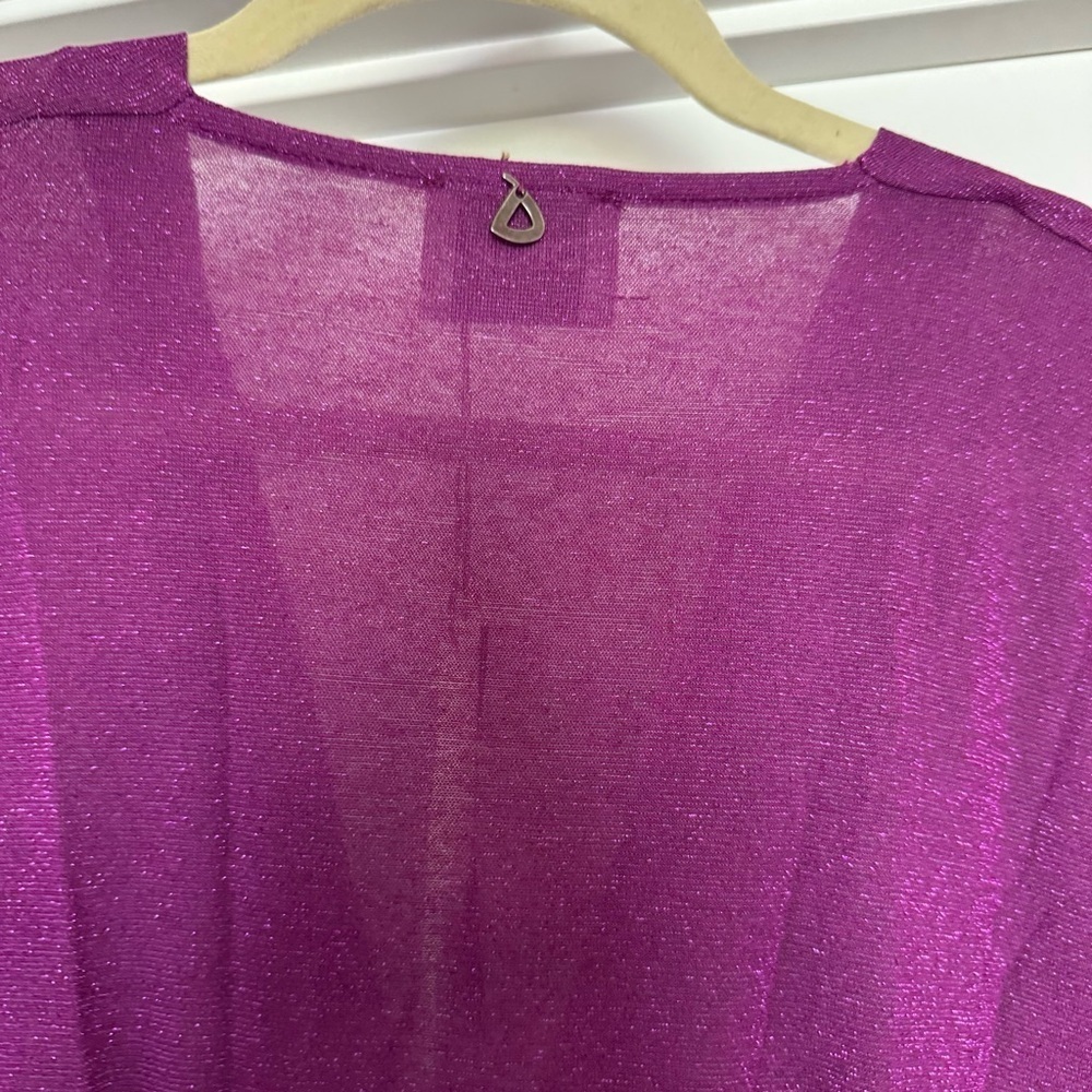 Dixie Malva gathered v neck purple metallic dress size M new with tags - Picture 9 of 11